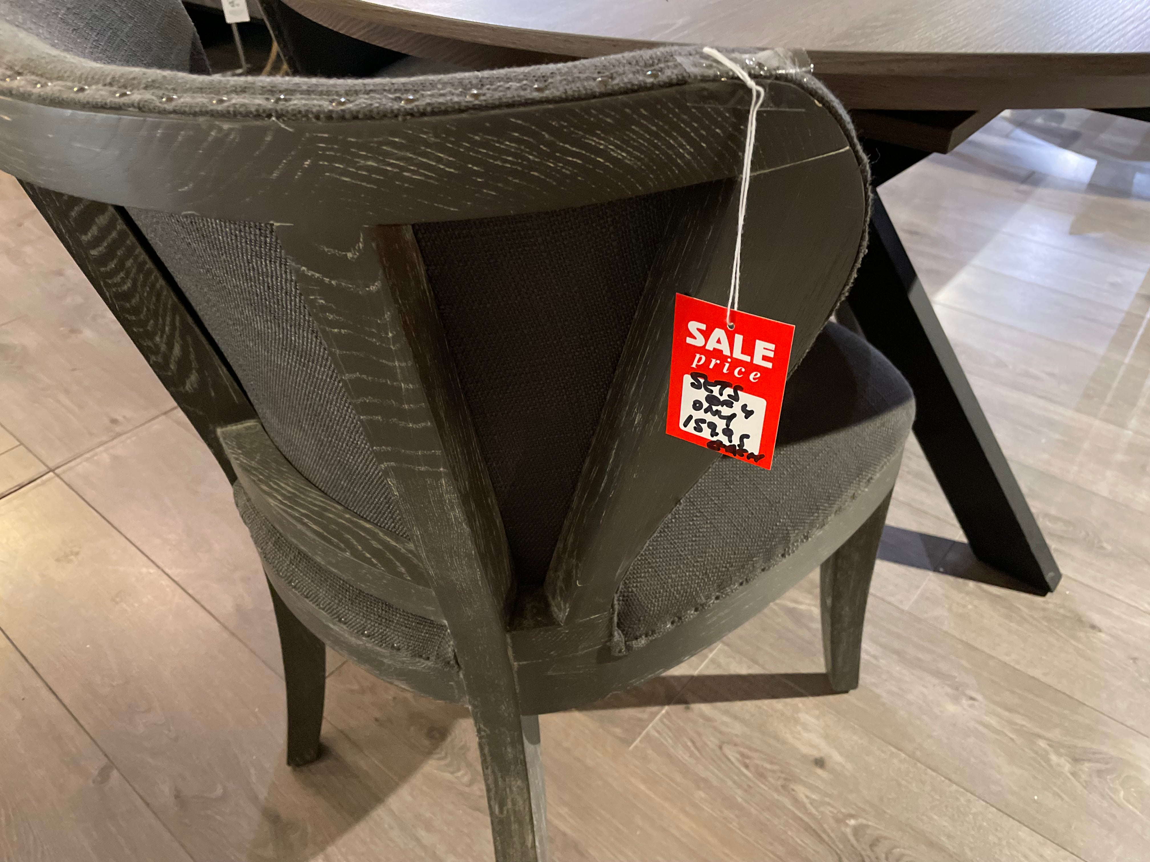 Maison linen dining  chairs half price deal purchase in the  store only