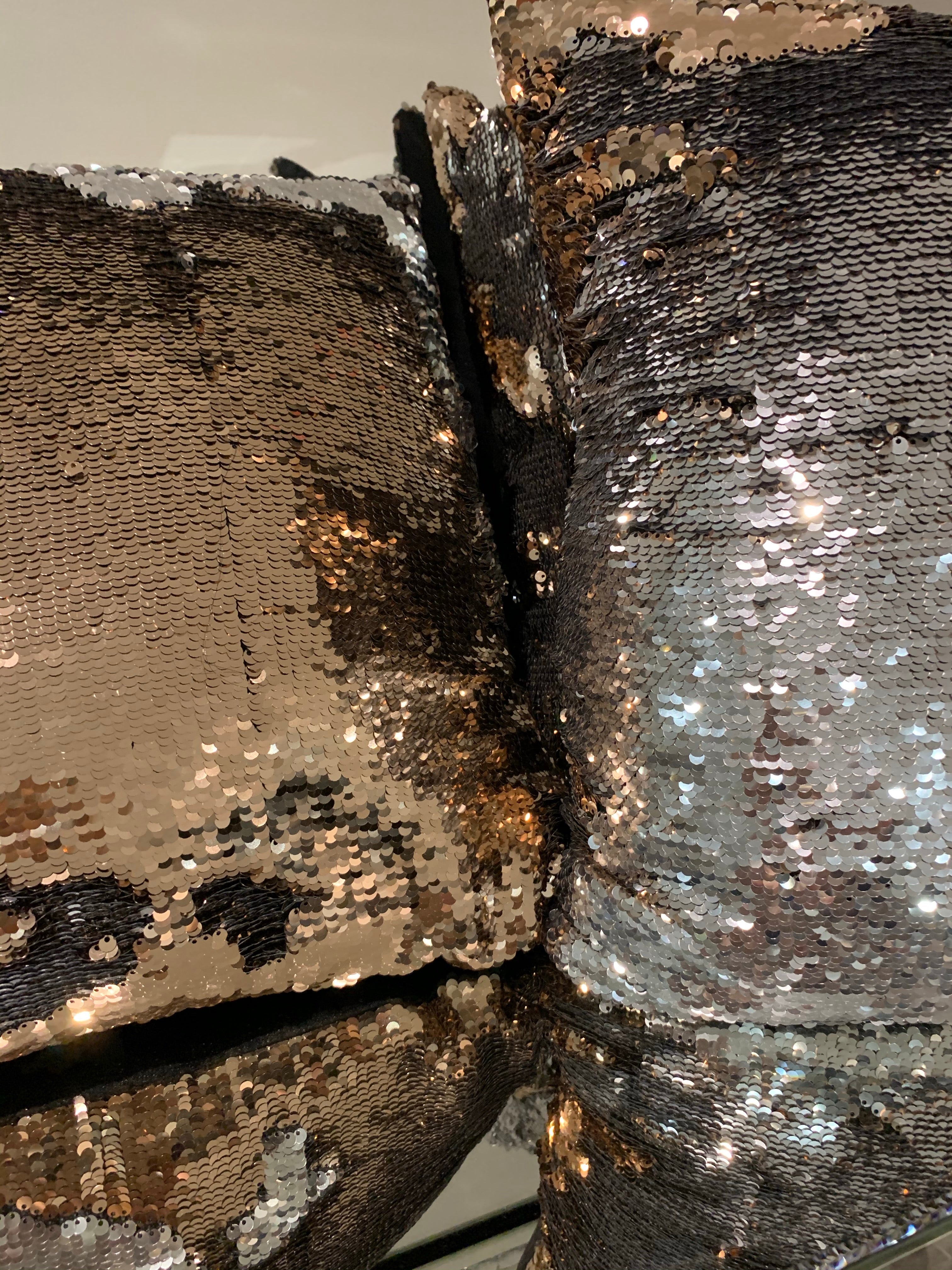 Bronze/silver Two Tone Sequin Siren Cushion reduced to clear HALF PRICE ! Click N Collect