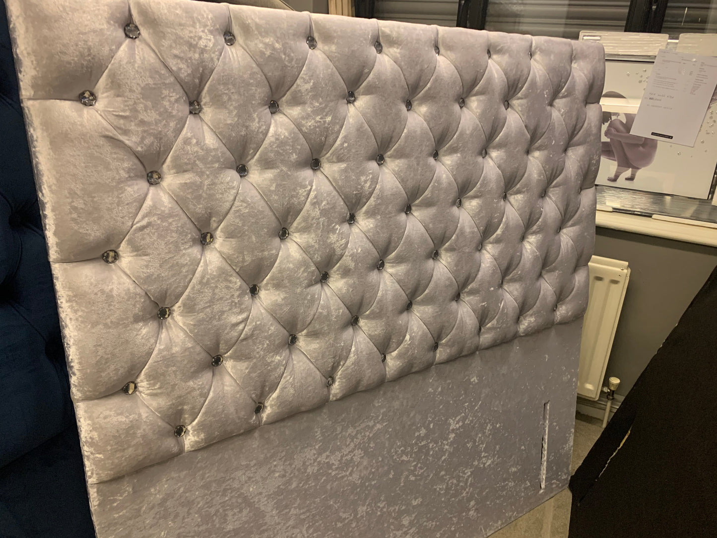 Venture Headboard 4ft6 Clearance silver instore purchase   1 only