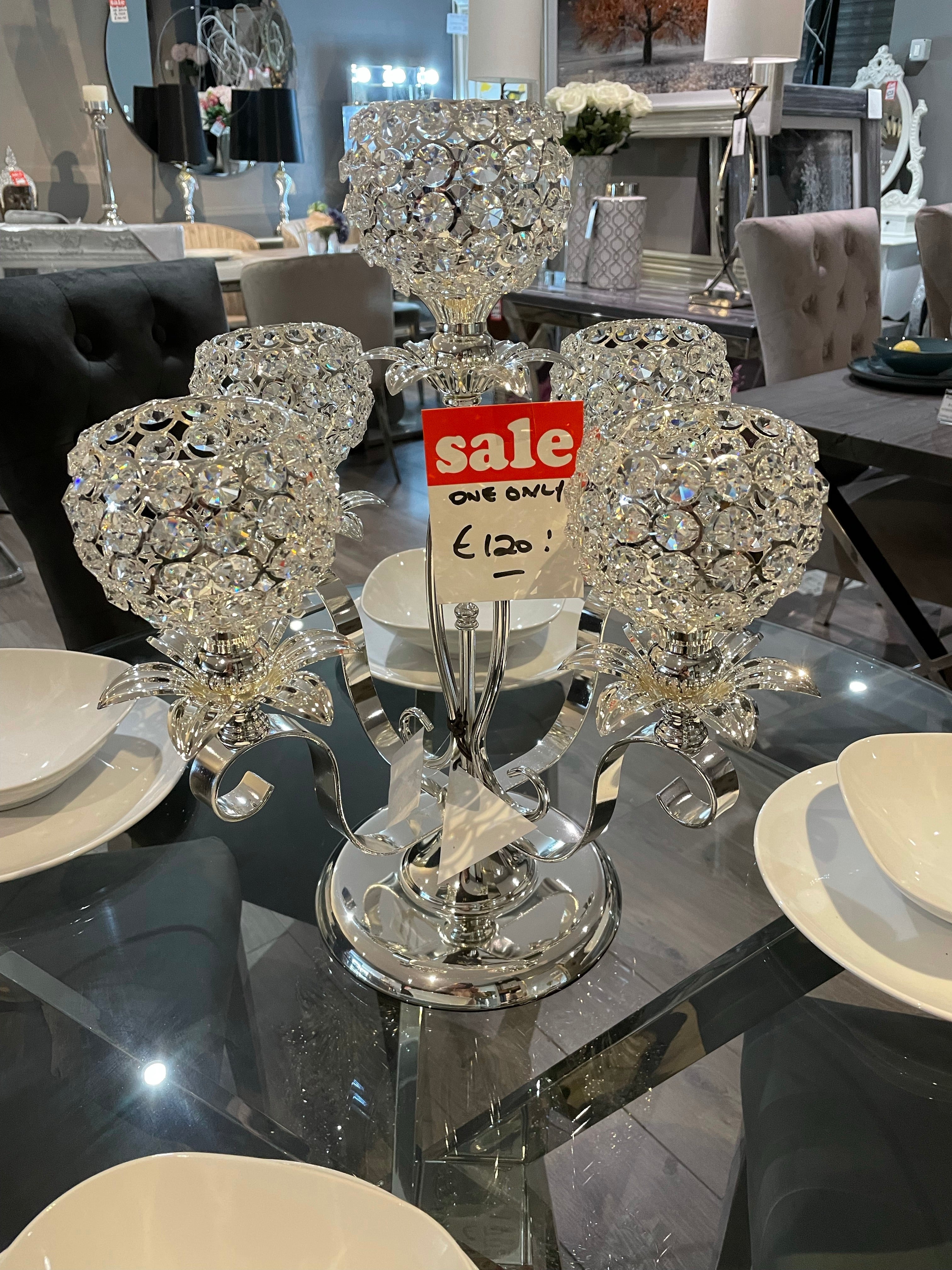 Silver 5 cup candleabra instore purchase collect or pay postage