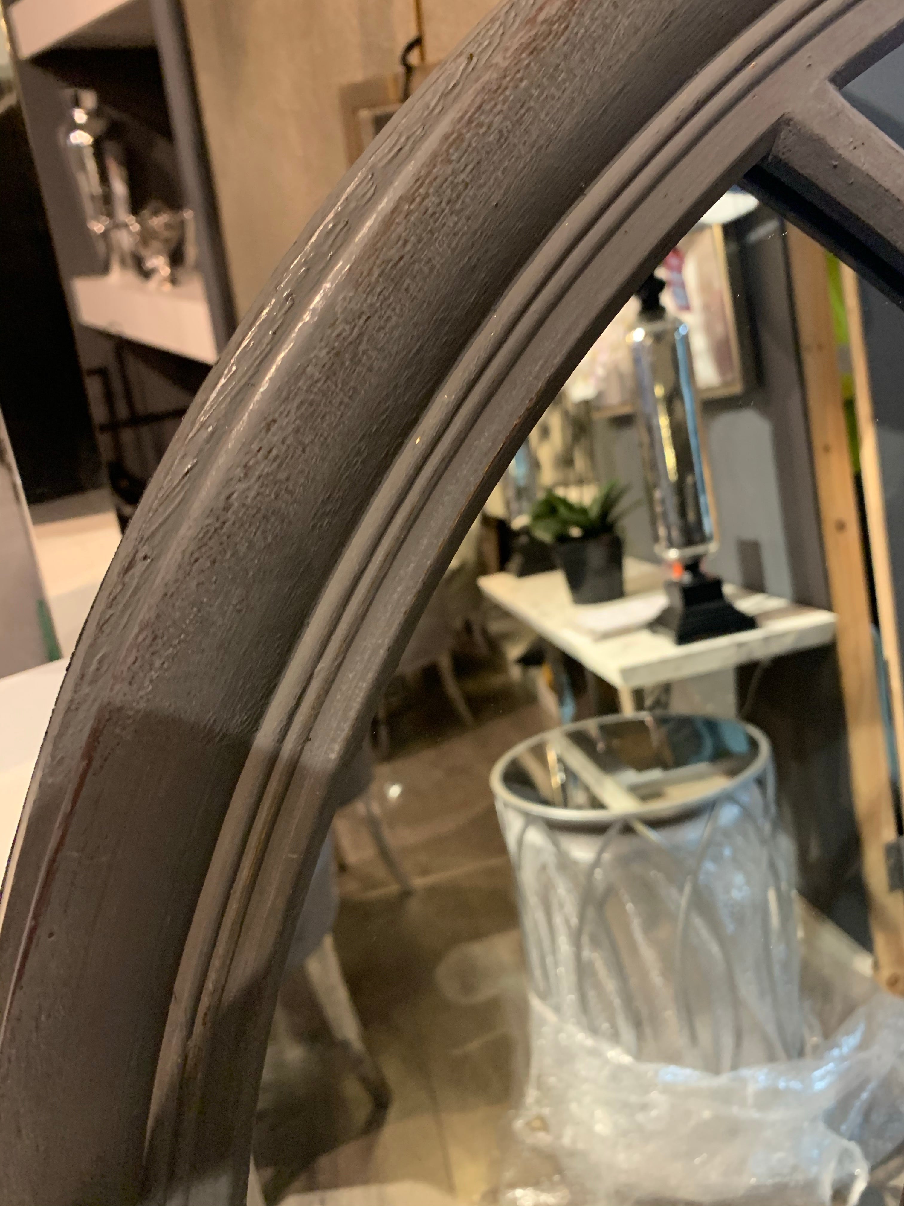 Charcoal Window Mirror with  distressed finish  !