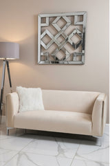 Geo mirror silver reduced to clear 80 x 80 cm