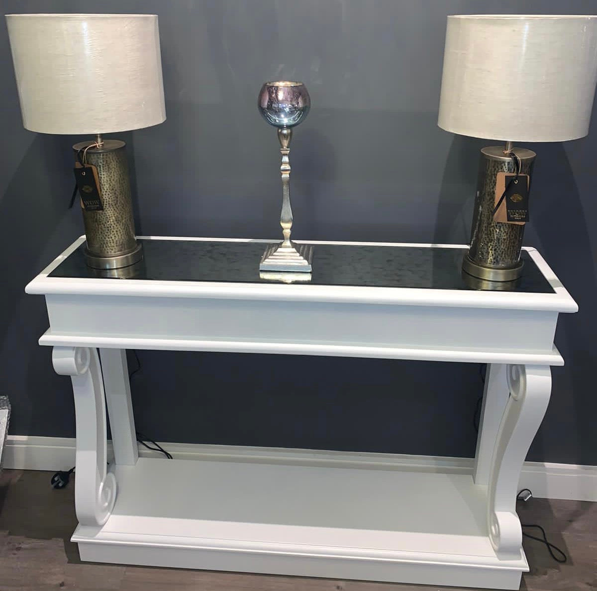 Verona console table with antiqued mirror top