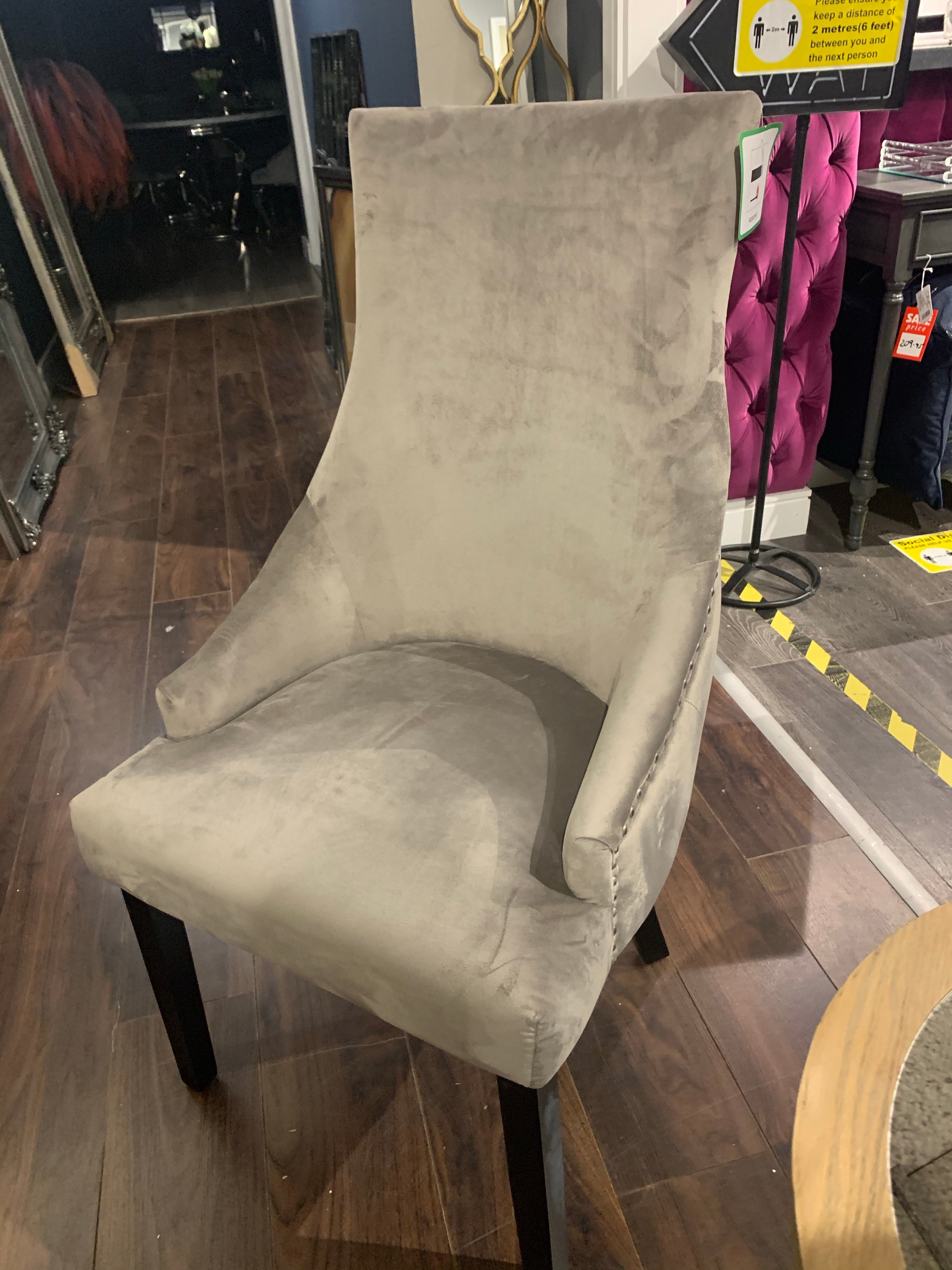 FABULOUS Lola button back dining chair in MINK for collection only last one !