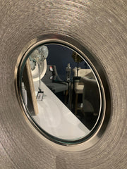 Silver Spun Round Mirror Clearance collect only