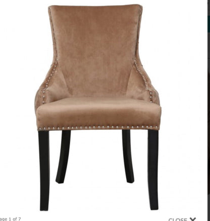 Champagne mink Luxurious Lucia Tufted Dining Chairs  set of   2  for collection