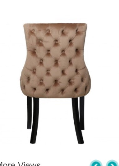 Luxurious Lucia Tufted Pair of  Dining Chair champagne. HALF PRICE Sold instore only