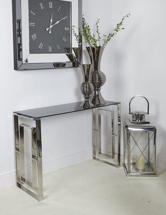Stunning chrome and glass ALANNAH console table value alert 120 x 40 cm last one clearance