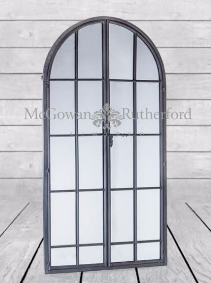 LARGE ARCH WINDOW METAL MIRROR 2  colours available Instore purchase