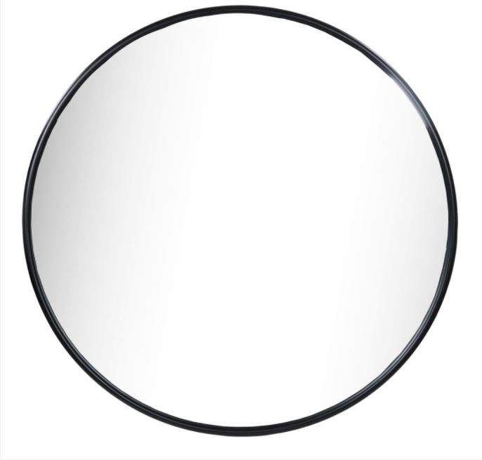 Large Round Black Mirror 120 cm