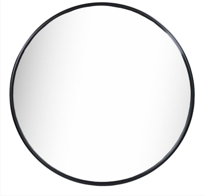 Large Round Black Mirror