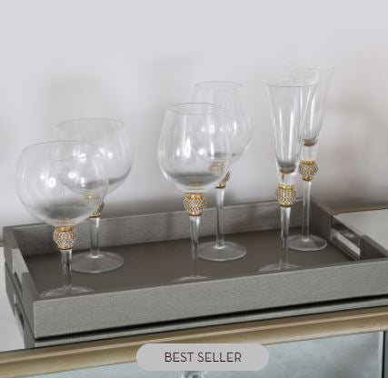 Pewter Faux Litchi Grain Tray