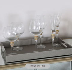 Pewter Faux Litchi Grain Tray