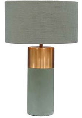 1 Pair  Grey Copper Table Lamps with Grey Shade reduced for collection. 2 lamps