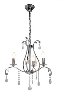 Clear Cut Glass chandelier 3 Light Electric Pendant click n collect