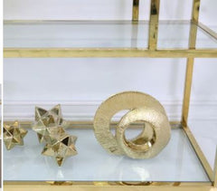 Value 21cm Gold Textured Abstract Sculpture reduced to clear collect instore
