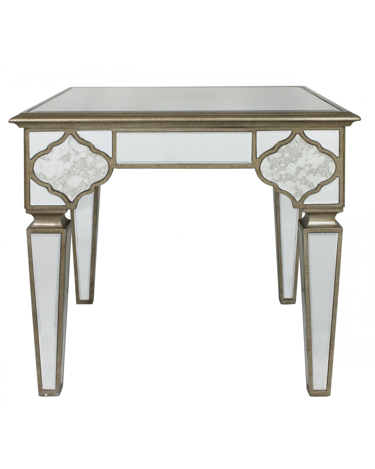Marrakech Antique Mirror side Table With Frosted Mirror Panels warehouse clearance