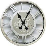 Cogs clock 55 cm silver round Instore clearance