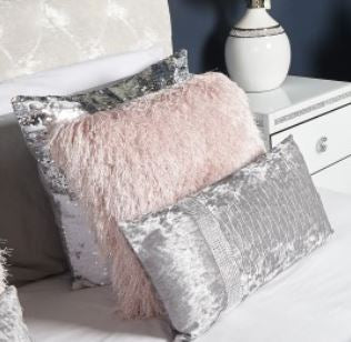 Value Filled Glittered Pink Shaggy Cushion