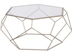 Platonic Hexagonal antique gold coffee table special clearance