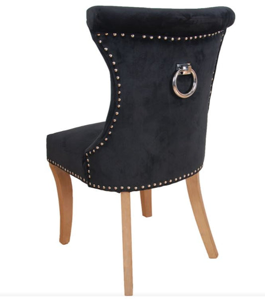 Studio 54 Rocha dining chair hotel quality  black  velvet with knocker collection only seen of 3
