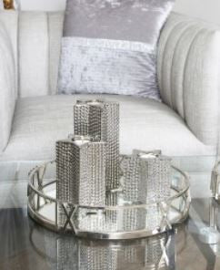 Large  stunning  Roman Numeral Metal Mirrored Tray reduced by up to 60% collect only Instore