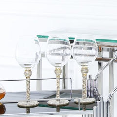 Milano Wine glass with full diamanté  stem is