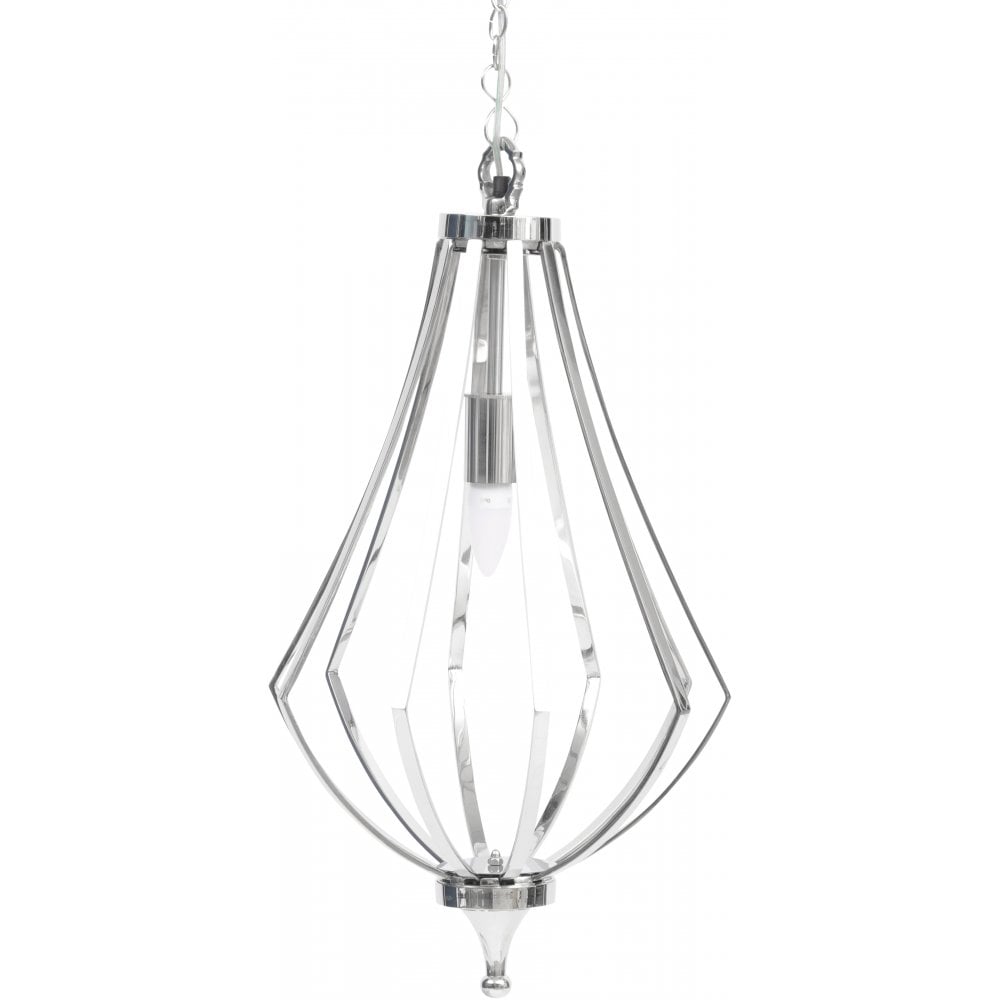 Tanaro luxury tear drop pendant in Nickel for collection only