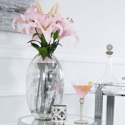 Striped glass large vase Click. N collect